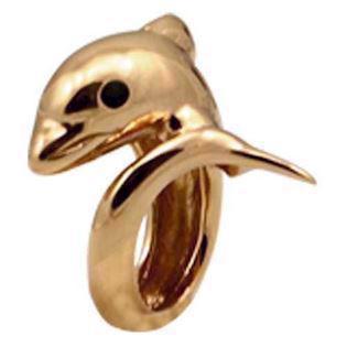 Christina Dolphin charm – forgyldt sølv, 6 mm til Classic læderarmbånd